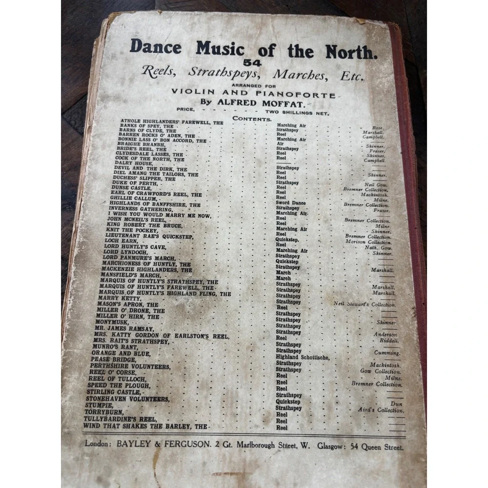 Antique Lyric Gems of Scotland Songbook Burns Songs Moffat Dance Music North